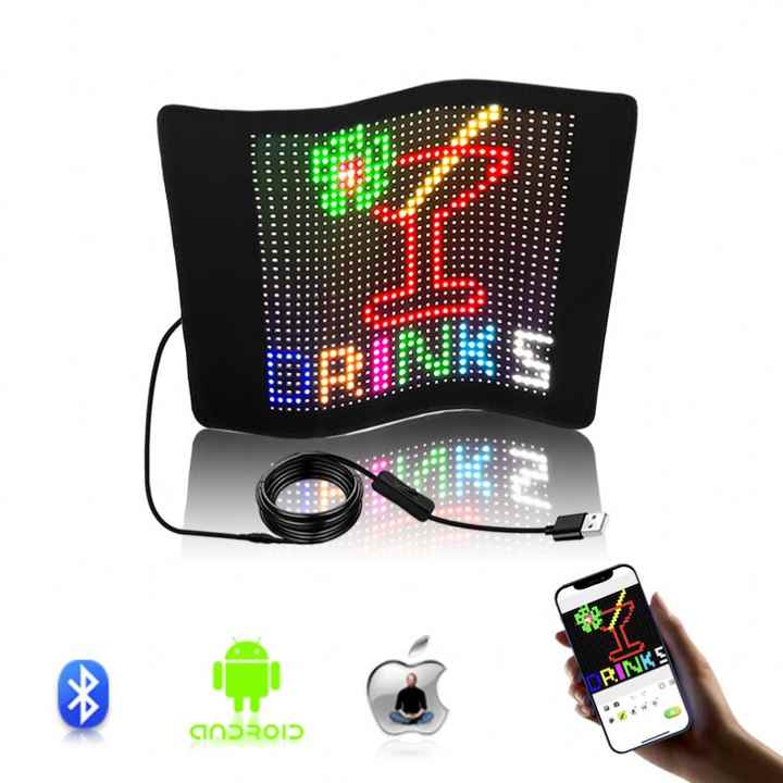 APP Programmable Rear Window LED Expression Light Flexible LED Display ...
