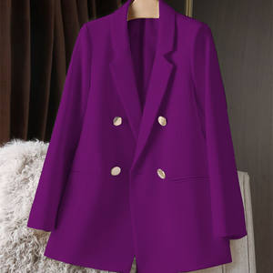 Di fascia alta verde elegante <span class=keywords><strong>Blazer</strong></span> da <span class=keywords><strong>donna</strong></span> primavera autunno piccola piccola tuta Casual larga stile coreano con ricamo a bottoni - Product Image 5