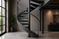 Escalier en colimaçon moderne et élégant en acier inoxydable blanc pour hôtel, respectueux de l'environnement