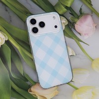 Étui de protection fin à motif écossais couleur pastel printanier pour iPhone 17 Pro Max 16 15 14 13 12 11 X 7 Samsung Redmi Oppo Vivo Huawei