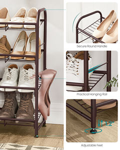 SONGMICS étagère à chaussures en métal avec <span class=keywords><strong>angle</strong></span> d'inclinaison réglable pour porte d'entrée Garage organisateur de chaussures pour placard étagère à chaussures pour porte d'entrée - Product Image 5