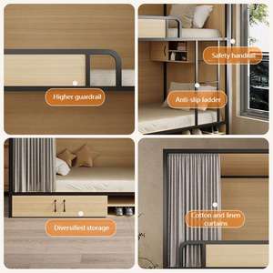 Dormitorio degli studenti del College doppio ferro acciaio legno letto a castello alti livelli bassi per la gioventù ostello Hotel camera da letto appartamento ospedale - Product Image 3