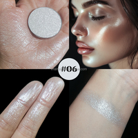 Label pribadi kustom berlian berkilau bedak Highlight berkilau emas perak Duochrome Highlighter Makeup