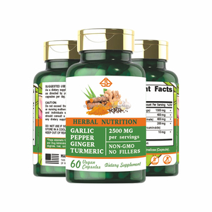 OEM Cúrcuma, Jengibre, Ajo y Pimienta Negra, Suplemento Herbal para la Salud de las Articulaciones, Inmunidad y Digestión en Adultos, 60 Cápsulas - Product Image 1