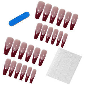 Faux Ongles Acrylique Nail Kit Professionnel Vente Chaude Européenne et Américaine Spot <span class=keywords><strong>Manucure</strong></span> Ballet Cercueil ABS Français <span class=keywords><strong>Manucure</strong></span> Rouge - Product Image 3