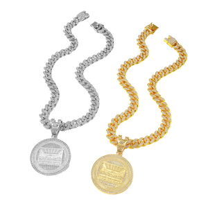 Collar con Colgante de los Yankees de Nueva York de la MLB, Cadena Cubana de Aleación Plateada de Alta Calidad, Unisex, Regalo - Product Image 1