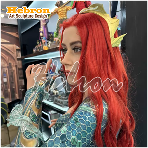 Nueva Escultura de Resina de Diseño, Busto de Mera con Cabello Rojo, Estatua de Tamaño Real del Superhéroe <span class=keywords><strong>Aquaman</strong></span> para Colección - Product Image 2