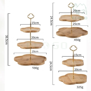 ถาดไม้ไผ่สำหรับเสิร์ฟขนมหวาน ของขวัญ ของตกแต่งงานปาร์ตี้ ถาดวางเค้ก คัพเค้ก ขนมหวาน - Product Image 4