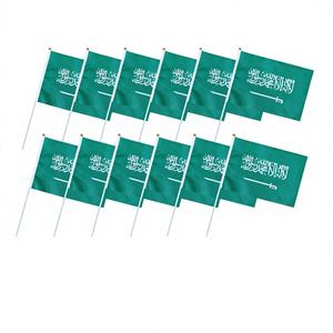 Banderas de Arabia Saudita para la Copa Mundial de Fútbol de Catar <span class=keywords><strong>2022</strong></span>, Top 32 Países, Banderas de Mano con Tela de Poliéster y Asta de PP - Product Image 1