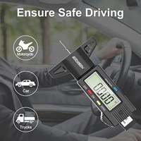 Jauge de profondeur de bande de roulement numérique 0-25.4mm/1 pouce avec grand écran LCD
