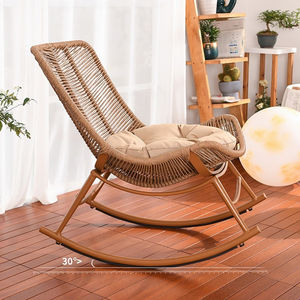 Chaises en rotin 2027, chaises longues, chaises à bascule, balcon, cour, chaises en rotin pour le loisir et la pause déjeuner des adultes - Product Image 4