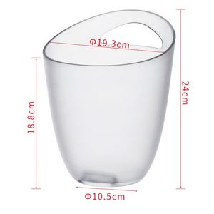 Custom Logo <b>3</b> L Clear Black for Barrel Frosted Oblique Single Handle Eco-Friendly Plastic Ice Bucket for Party - Product Image 3