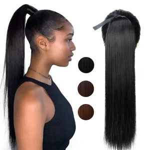 wholesale Private Label Straight Synthetic Long ponytail Hair extension for Women Ponytail Extension