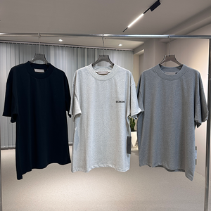 Camiseta de Verano de Alta Calidad para Hombre, de Manga Corta, 100% Algodón, Estilo Urbano, con Doble Costura y Letras, Corte Holgado - Product Image 5