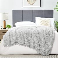 Manta de Pelo Sintético Suave y Esponjosa de 850GSM para Sofá, Color Gris, Venta al por Mayor Zhengtai