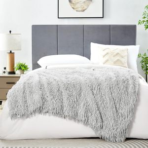Plaid en fausse fourrure grise moelleuse et douce Zhengtai Wholesale Knit 850GSM pour canapé - Product Image 3