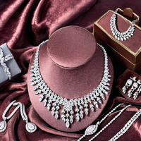 Boucles d'oreilles de luxe de marque de bijoux en laiton plaqué platine de haute qualité, bracelets, bagues, colliers, ensembles de bijoux