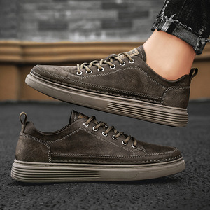 Baskets en cuir PU pour hommes, chaussures de <span class=keywords><strong>basket</strong></span>-ball, de marche, de skateboard, décontractées, vente en gros - Product Image 3