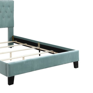 Modern Diamond Tufted Velvet <b>Bed</b> Frame Factory Direct Sale Queen/King Size Upholstered <b>Bed</b> with Sturdy Wood Slats Support - Product Image 4