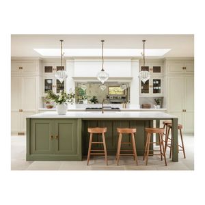 ACE phong cách Mỹ không gian mở tủ bếp gỗ rắn Tủ hai tông màu với mặt bàn bằng đá cẩm thạch cho ngôi nhà - Product Image 1