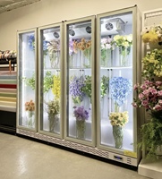 Vitrine Réfrigérée Commerciale de Qualité Supérieure à 4 Faces en Verre pour la Préservation des Fleurs Fraîches