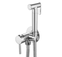 Robinet de douche mural moderne en laiton avec pulvérisateur portable, mélangeur eau chaude/froide, jet vertical, ensemble de robinets