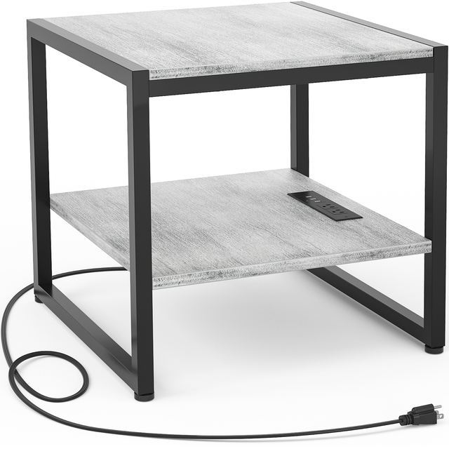 Industrial Style Wooden End Table Coffee Table Mini Fridge Stand for Villa Entry Bedroom and Dining Use