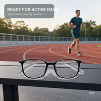 Lunettes de sport en silicone, lunettes anti-lumière bleue et montures optiques en gros pour hommes.