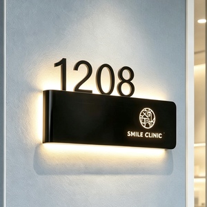 Custom Outdoor Waterproof Office Door Sign LED Backlit <strong>House</strong> Number Sign 3D Metal Aluminum Hotel Villa Door Address <strong>Plaque</strong> - Product Image 3