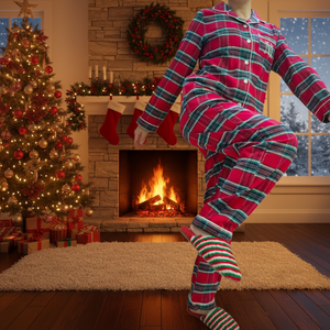 Conjunto <span class=keywords><strong>de</strong></span> <span class=keywords><strong>Pijama</strong></span> <span class=keywords><strong>de</strong></span> Manga Larga para Mujer, 100% Algodón, Rayas Navideñas, Cintura Elástica, Ropa <span class=keywords><strong>de</strong></span> Dormir <span class=keywords><strong>de</strong></span> Invierno para Navidad - Product Image 3
