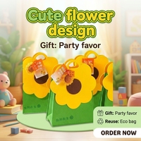 Sac fourre-tout en feutre à fleurs découpées, réutilisable, multicolore, idéal pour l'emballage cadeau – Nouvelle collection très prisée