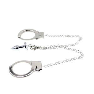 Femme esclave Bdsm fétiche sexe jouer détachable godemichet <span class=keywords><strong>Anal</strong></span> avec manchette métal inoxydable acier lisse bouchons anaux menottes - Product Image 3