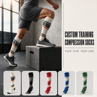 Chaussettes de compression sportives en gros pour la course et le cyclisme, soutien gradué du mollet, respirantes, pour la récupération, logo personnalisé, direct usine