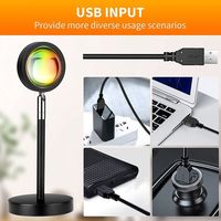 Lampe de Projection Coucher de Soleil en Promotion, 16 Couleurs, Effet Arc-en-ciel Photographique, Contrôle par Application, Rythme Musical, Veilleuse LED, Projecteur Lampe Coucher de Soleil