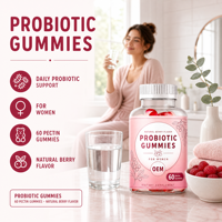 LUVVITA OEM Gummies au Collagène et Probiotiques, Marque Privée, Vrac, Complément Herbal Végétalien Naturel, Gummies Probiotiques à la Canneberge pour Femmes