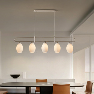 Lámpara de Araña de Estilo Francés con Temática Crema Vintage, Lámpara de Vidrio Creativa de Estilo Bauhaus para Comedor, Barra de Bar, Lámpara de Techo Central de CA - Product Image 5