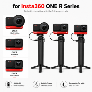 Empuñadura de Batería para Cámara de Acción <span class=keywords><strong>Insta360</strong></span> <span class=keywords><strong>ONE</strong></span> <span class=keywords><strong>R</strong></span> Twin Edition, 5000mAh, Carga <span class=keywords><strong>R</strong></span>ápida de 18W, Portátil con Soporte para Trípode, Ideal para Exteriores - Product Image 2