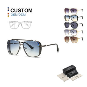 Boutique New Aviation Fashion Metal Big Frame Personalidad logo Custom Gradient Lens Gafas de Sol para mujeres y hombres - Product Image 1