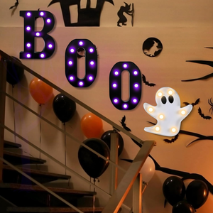 ไฟ LED ตกแต่งฮาโลวีน, ไฟตัวอักษร BOO, ไฟส่องสว่างสุดหลอน, ไฟผีสุดตื่นเต้น, ไฟสำหรับเทศกาล, ไฟตกแต่ง - Product Image 3