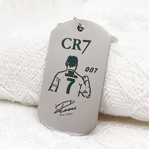 <span class=keywords><strong>Collar</strong></span> de Acero de Titanio y Acero Inoxidable con Placa de Identificación de Marca con Logo de Club de Fútbol de C. Ronaldo y Messi para Hombres al por Mayor - Product Image 4