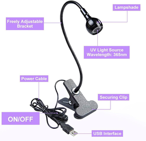 Factory Wholesale Portable Mini Nail Art Standing <b>Foldable</b> <b>Table</b> Salon Aluminum Alloy Lamp Head Manicure Usb Nail Dryer Uv Lamp - Product Image 5