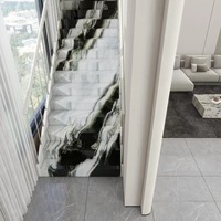 Design moderne Panda Escabeau en marbre blanc Carrelage d'escalier Surface polie Caractéristique imperméable pour les villas