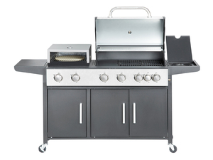 Luxus 24.1KW 430 Edelstahl deckel 4 Brenner Gas grill Seiten brenner Pizza Box 4 Stück 3 Zoll Rollen - Product Image 4