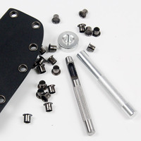 Kit d'outils de poinçonnage à œillets avec 50 rivets de 6 mm et 7 mm, finition gunmetal, pour accessoires de fabrication de pochettes Kydex DIY
