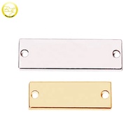 Plaque rectangulaire en alliage de zinc à 2 trous pour étiquettes de marque de chaussures, étiquettes de vêtements, étiquettes d'Abaya, logos et décoration de bikinis