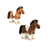 Peluche Cheval Noir Moelleux de Simulation, Jouet Doux, Mascotte d'Entreprise, Qualité Supérieure, Cadeaux Promotionnels Personnalisés