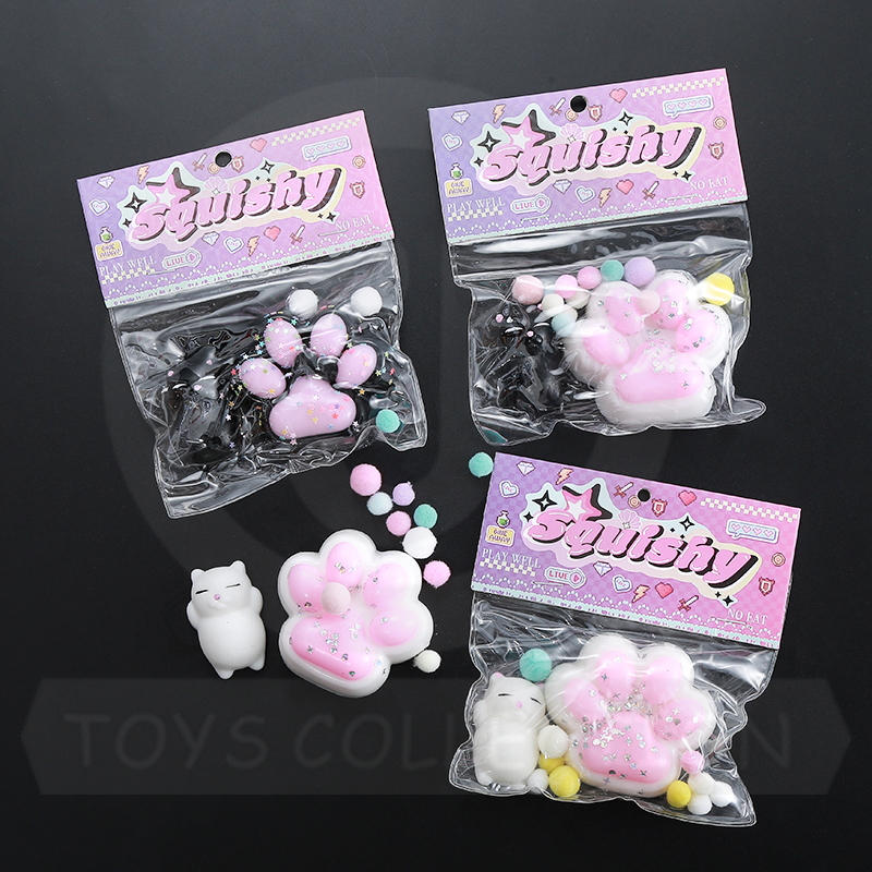 2025 Trending Stress Relief Taba Squishy Toys Squishy Cat and Paw Suit Quiet Fidget Toys Kawaii Stress Relief Squishies for Kids
