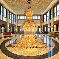SIMIG lustre en cristal doré de luxe haute qualité économie d'énergie Dimmable grand plafond lampes suspendues pour hôtel/Villa/mosquée