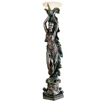 Lampe sur pied en bronze Prometheus 74'' Torchiere, statue d'homme en bronze, lampe d'intérieur