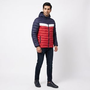 <b>Men's</b> New Arrival Custom Puffer <b>Jacket</b> For <b>Men's</b> Simple Design Waterproof Winter <b>Jacket</b> with Hooded Collar Blank Solid Color - Product Image 1